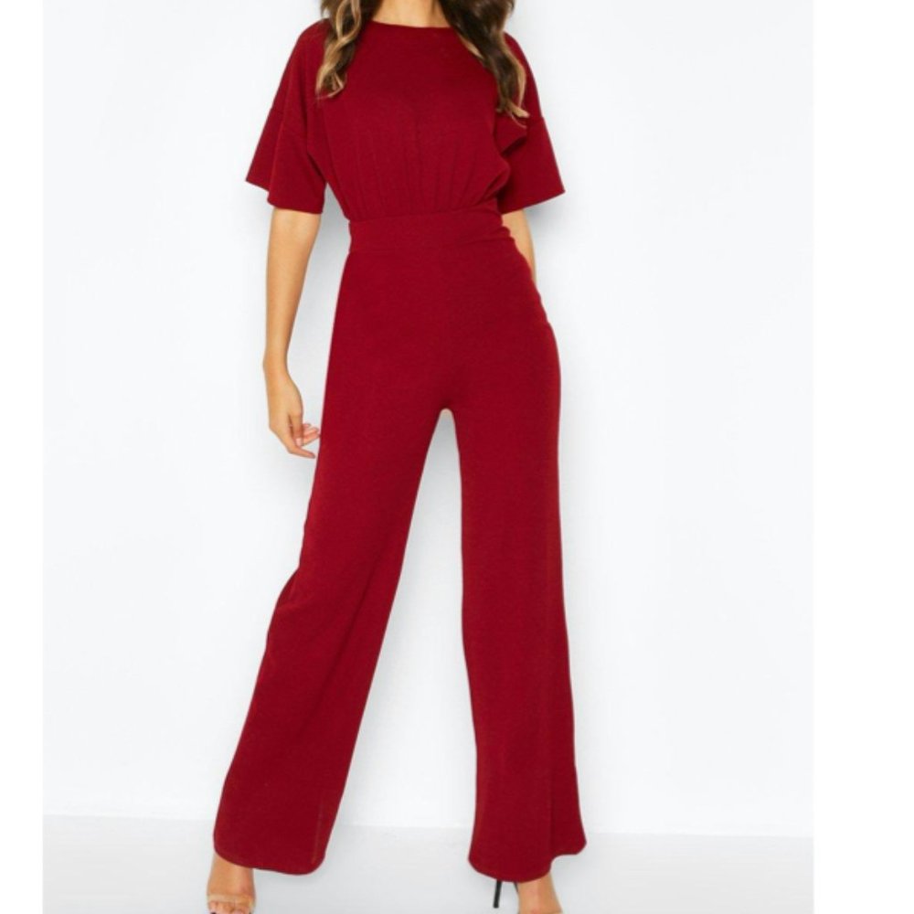 Tall, wide leg jumpsuit | Berry | Size 10 tall
